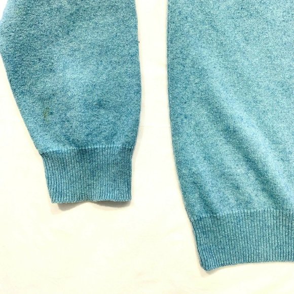 J Crew Cotton Cashmere Blend Knit Sweater V Neck Long Sleeve Light Blue L #86055 - Picture 3 of 12
